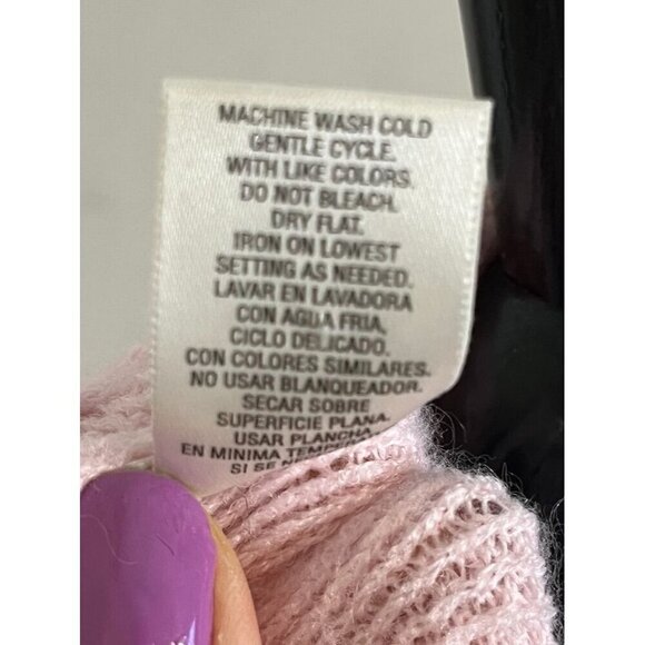 Worthington Sweater OS Pink Shawl Knit Feminine Tassel Poncho Neutral Soft Cozy - Picture 7 of 10